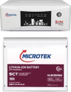 Microtek XXtra Power vTURBO NEW 1600 12V SW Pure Sine Wave Inverter & Microtek Battery Lithium Battery 100AH Combo